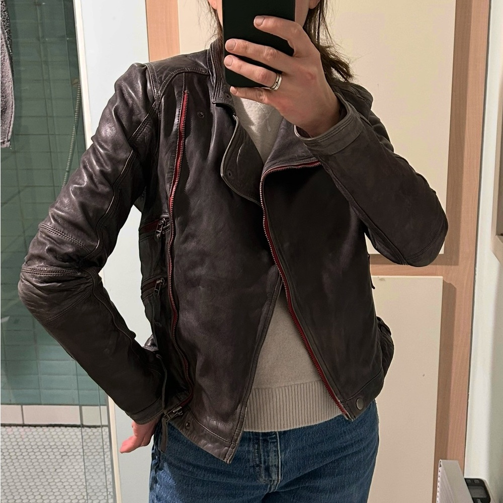 Danier Gray Leather Jacket